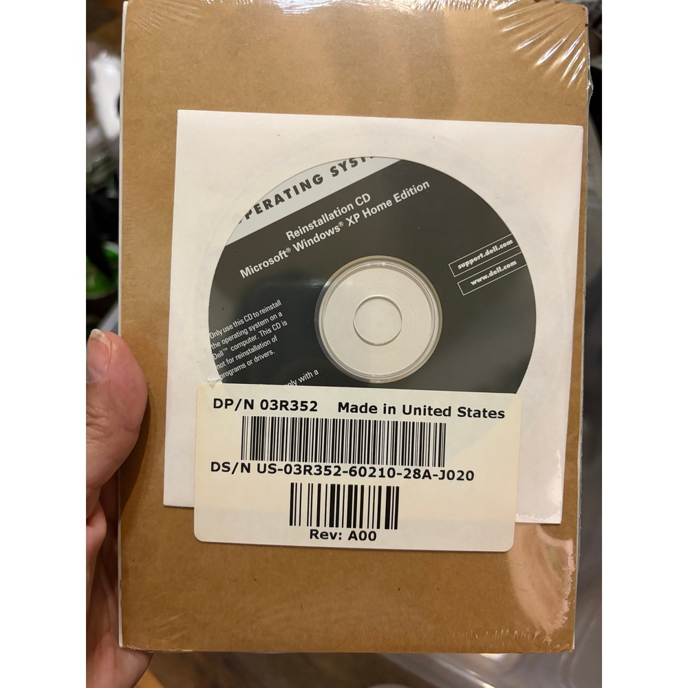 Dell Microsoft Windows XP Home Edition Version 2002 Reinstallation CD 03R352 New